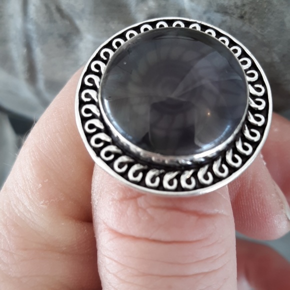 New Unique Fancy Glass 925 Silver Ring. - Picture 5 of 7